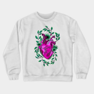 electric pink and green witchy anatomically correct heart cute gift Crewneck Sweatshirt